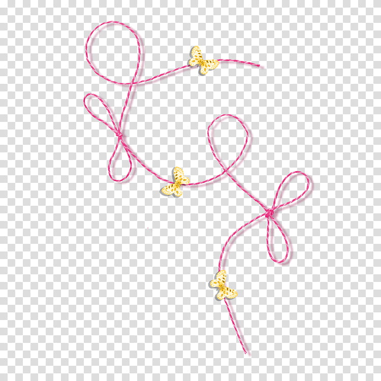 Silk Ribbon, Rope, Textile, Knot, Hair Tie, Necklace, Button, Pink transparent background PNG clipart