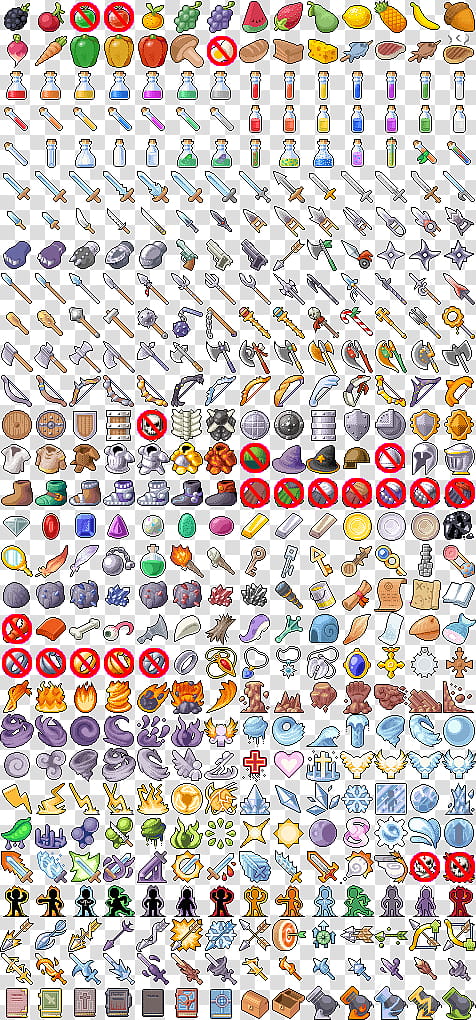 Pixel Art Icons for RPG, and brown and white wooden board transparent background PNG clipart