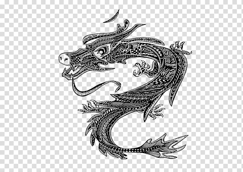 Dragon Drawing, Chinese Zodiac, Pig, Black White M, Cartoon, Animal, Cuteness, Tattoo transparent background PNG clipart