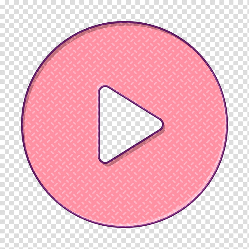 Play Button icon interface icon Circular icon, Pink, Circle, Material Property, Symbol, Peach transparent background PNG clipart