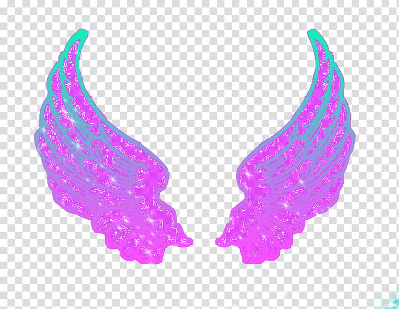 ALAS, pink and blue angel wings transparent background PNG clipart