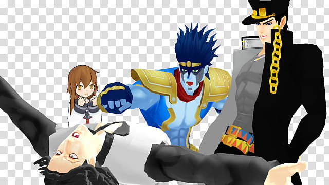 MMD Jotaro protect Inazuma transparent background PNG clipart