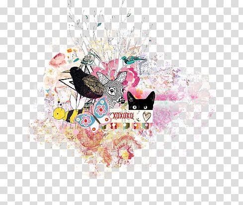 Mixed , Xoxo animals collage illustration transparent background PNG clipart