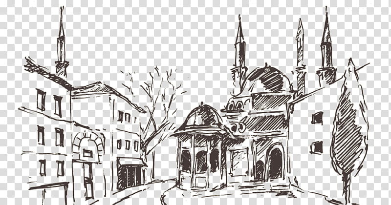 Mosque, Topkapi Palace Museum, Blue Mosque, Bosporus, Drawing, Architecture, Istanbul, Turkey transparent background PNG clipart