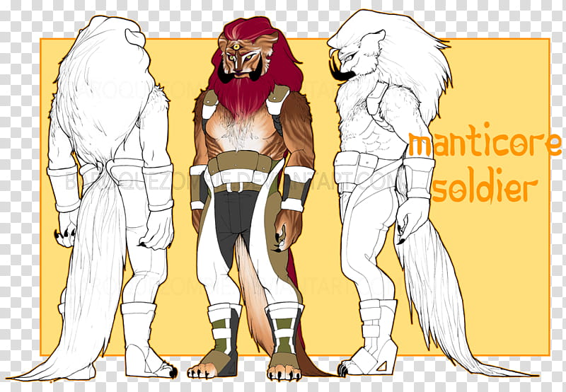 [CLOSED] Anthro Adoptable: Manticore Soldier transparent background PNG clipart