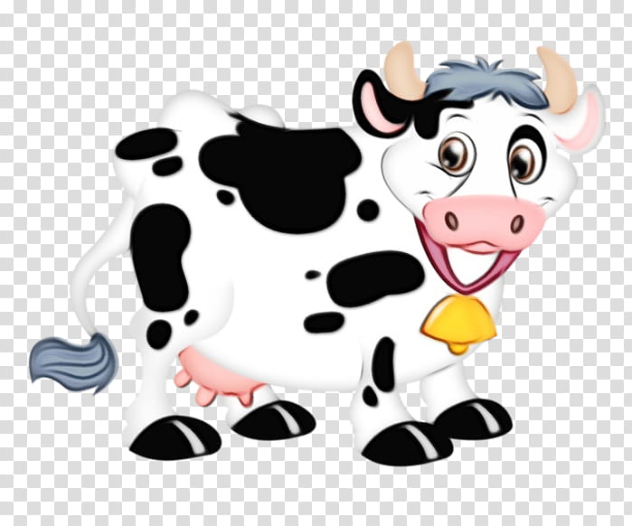 dairy cow bovine cartoon snout cow-goat family, Watercolor, Paint, Wet Ink, Cowgoat Family, Milk transparent background PNG clipart