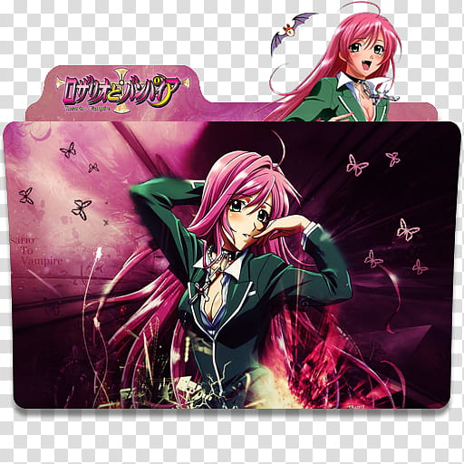 Anime Icon Pack , Rosario Vampire  transparent background PNG clipart