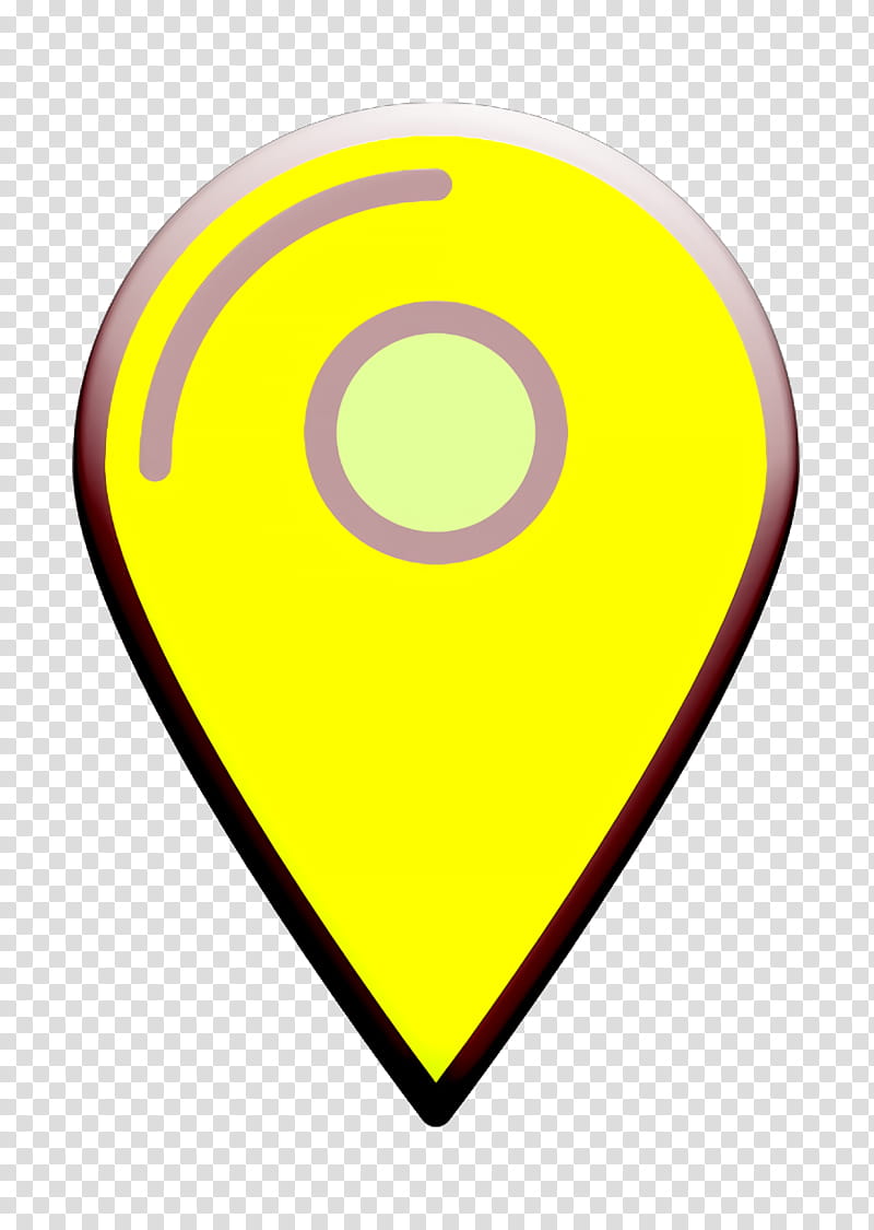 Location icon Pin icon UI icon, Yellow, Circle, Symbol, Musical Instrument Accessory, Logo, Smile transparent background PNG clipart