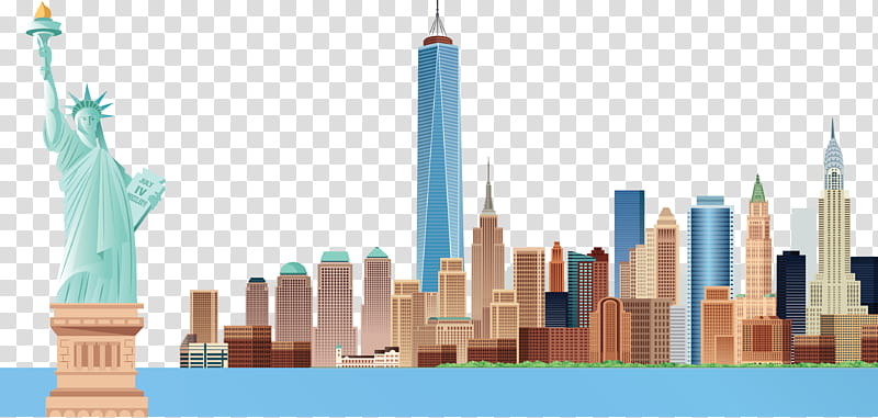 New York City, Skyline, Silhouette, Drawing, Landmark, Line Art, Skyscraper, Cityscape transparent background PNG clipart