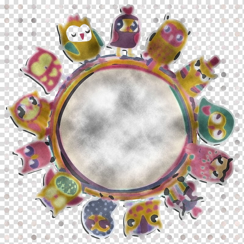 frame, Owl, Cartoon, Frame, Tambourine, Drum, Membranophone, Plate transparent background PNG clipart