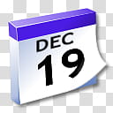 WinXP ICal, december  calendar transparent background PNG clipart