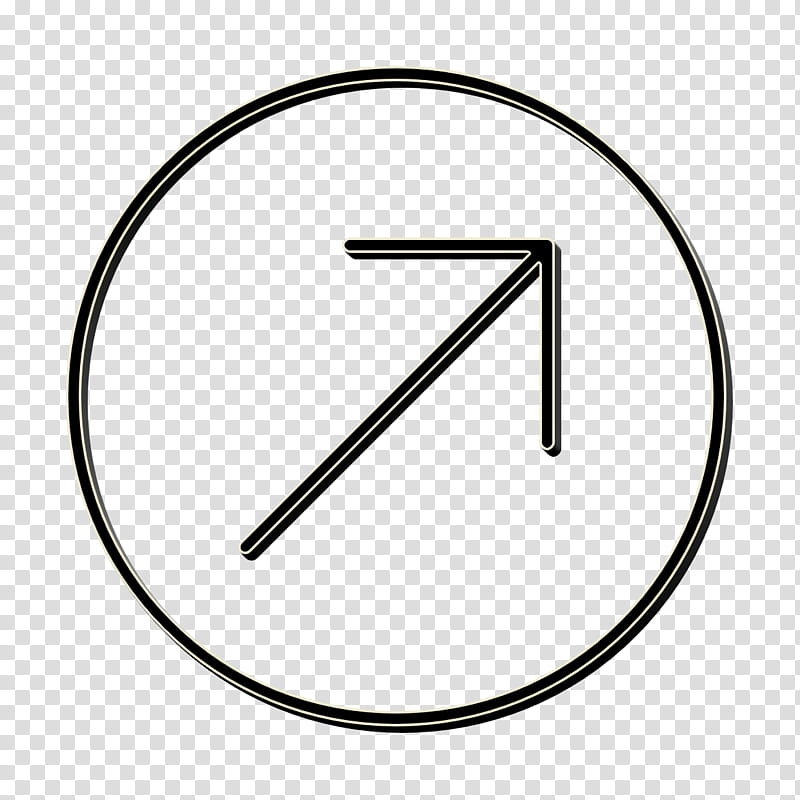 Line art arrow with black thin line. PNG with transparent