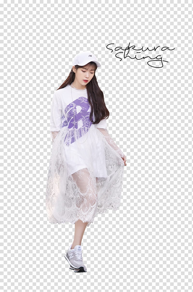 IU, woman holding her skirt while walking transparent background PNG clipart