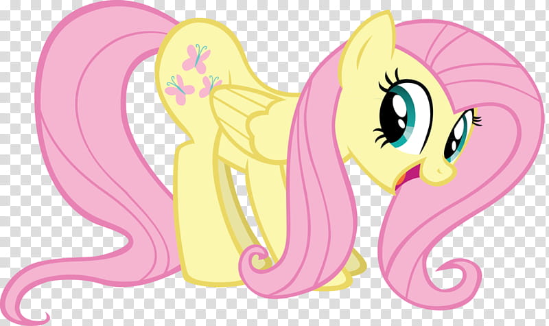 Fluttershy Fun, yellow and pink My Little Pony transparent background PNG clipart