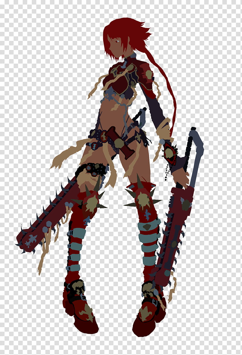 Warhammer Inquisitor FLATS, red hair woman holding two swords transparent background PNG clipart