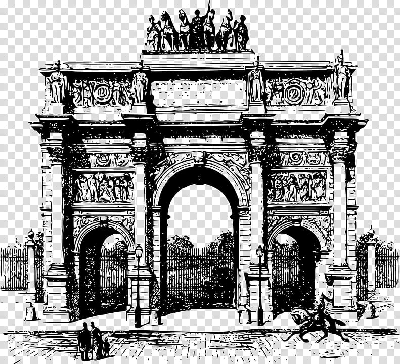 Building, Arc De Triomphe, Arc De Triomphe Du Carrousel, Drawing, Monument, Architecture, Triumphal Arch, Landmark transparent background PNG clipart