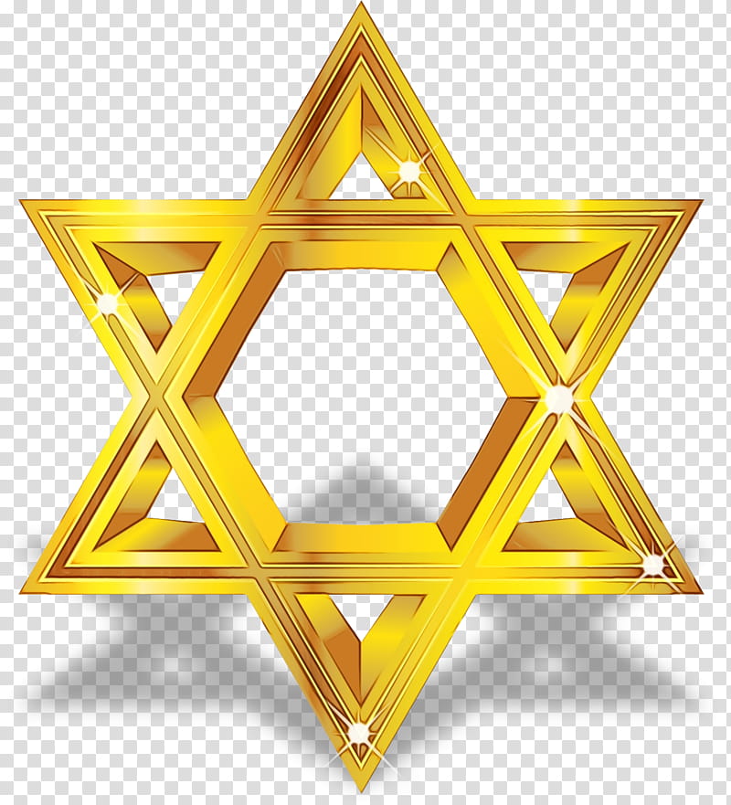 Gold Star, Star Of David, Judaism, Yellow, Triangle transparent background PNG clipart