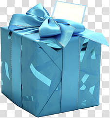 Gift, blue present box transparent background PNG clipart