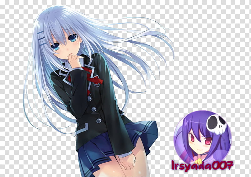Tobiichi Origami (Date A Live) Render, blue-haired woman in black  long-sleeved shirt anime character transparent background PNG clipart |  HiClipart