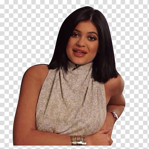 Kylie Jenner Wtf s, woman in gray sleeveless top transparent background PNG clipart