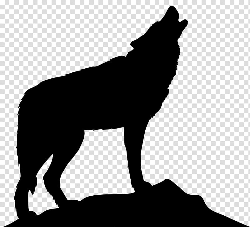 Dog Silhouette, Bark, Black And White
, Wolf, Wildlife, Blackandwhite, Sporting Group, Tail transparent background PNG clipart