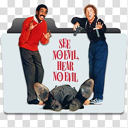 Richard Pryor and Gene Wilder Movie Icon , See No Evil Hear No Evil_x transparent background PNG clipart