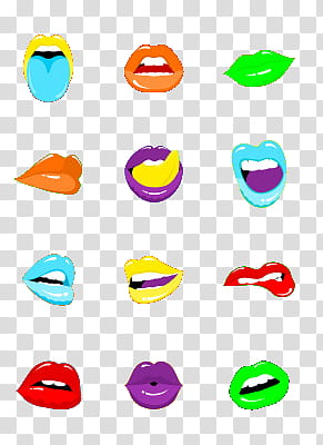 Pop Art s, assorted-color lip artwork transparent background PNG clipart