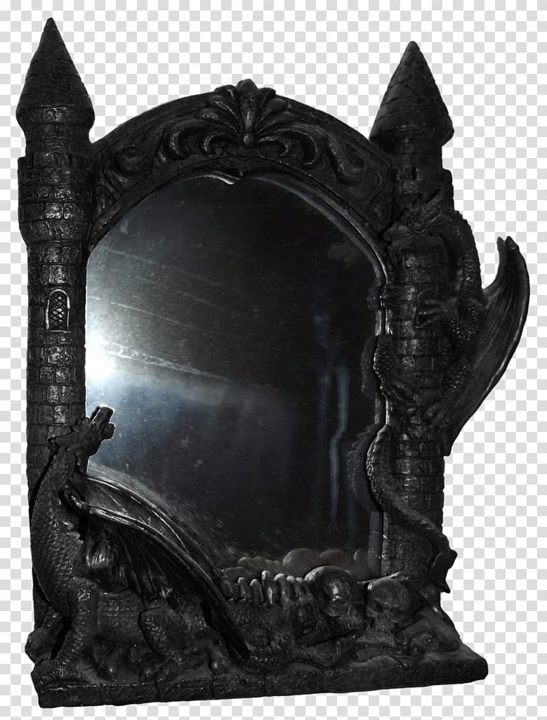 HALLOWEEN O, mirror with black frame transparent background PNG clipart