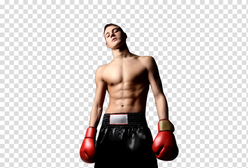 Boxing glove, Barechested, Muscle, Male, Standing, Arm, Shorts, Abdomen transparent background PNG clipart