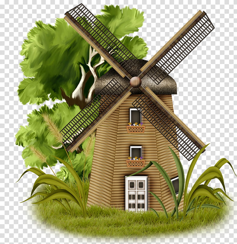 Grass, Painting, Windmill, Watercolor Painting, En Plein Air, Building, Home, Energy transparent background PNG clipart