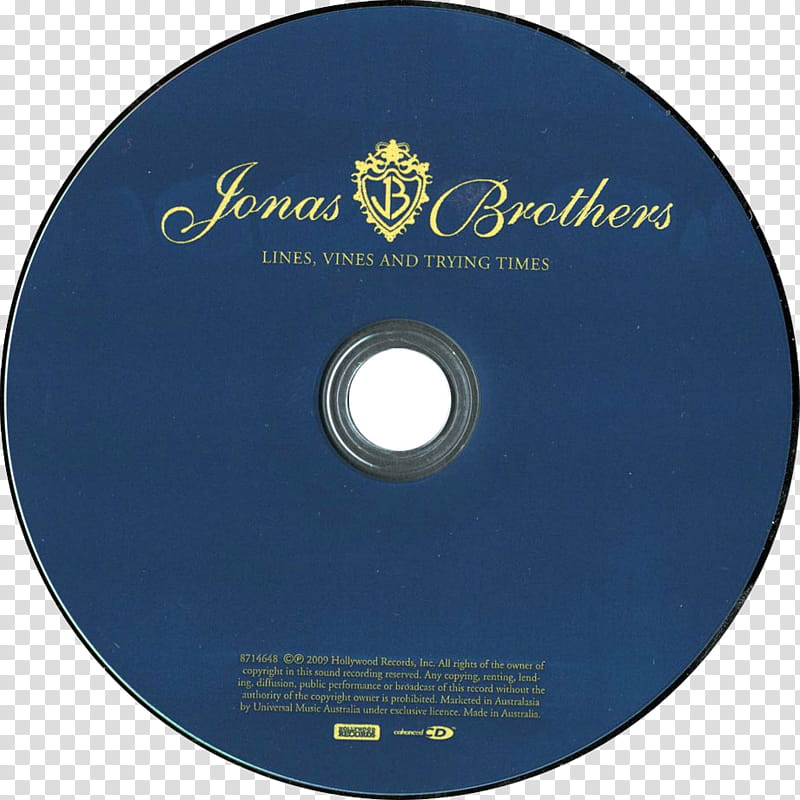 CDS, Jonas Brothers Lines, Vines and Trying Times CD disc transparent background PNG clipart