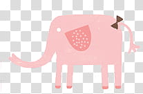 Animalitos Pink, pink elephant transparent background PNG clipart