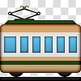 brown and green tram illustration transparent background PNG clipart