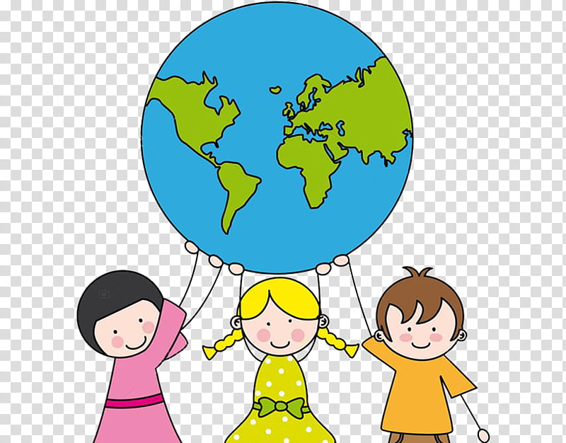 cartoon sharing world globe happy, Cartoon, Child, Gesture transparent background PNG clipart