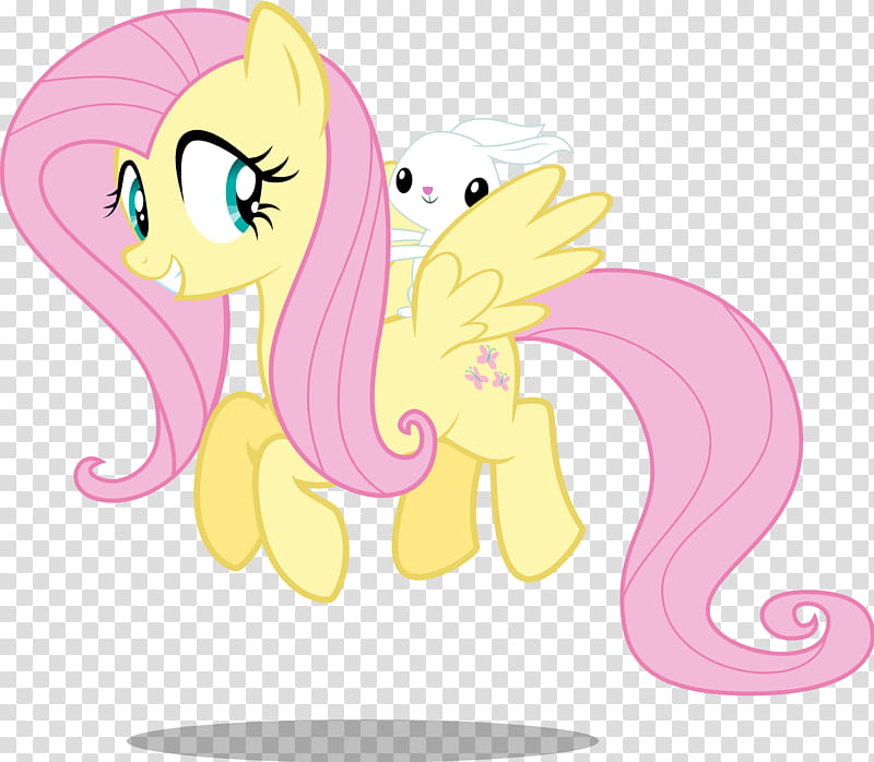 MLP Fluttershy and Angel flying, yellow My Little Pony transparent background PNG clipart
