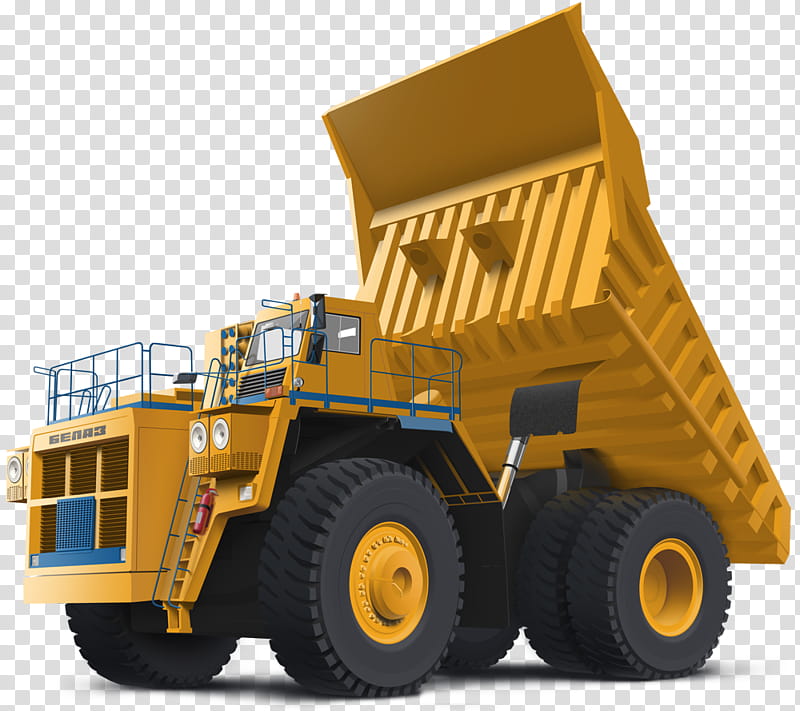 Belaz Vehicle, Bulldozer, Truck, Dump Truck, Quarry, Yaroslavl Motor Plant, Transport, Yellow transparent background PNG clipart