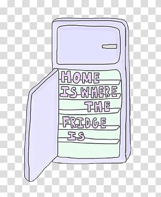 , purple refrigerator with home is where the fridge is illustration transparent background PNG clipart