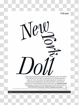 Text Textures, New York Doll advertisement screenshot transparent background PNG clipart