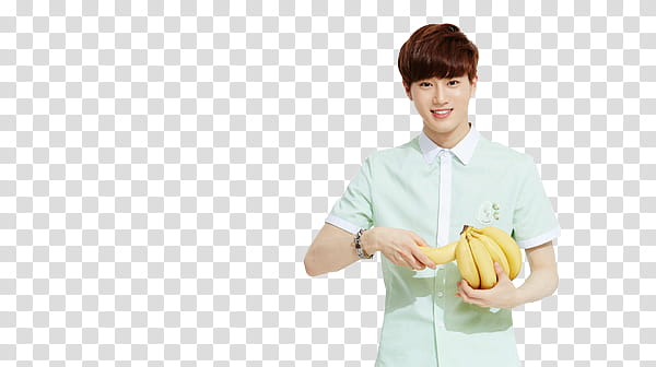 EXO Ivy Club, man holding banana transparent background PNG clipart