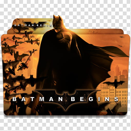 Batman Movie Collection Folder Icon , begins, Batman Begins transparent background PNG clipart