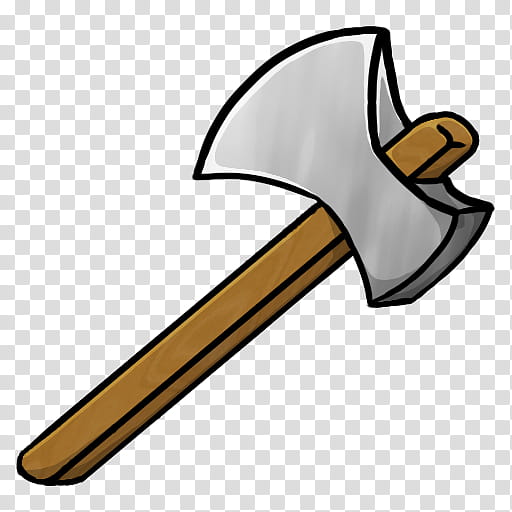 MineCraft Icon  , Iron Axe, brown and gray ax transparent background PNG clipart