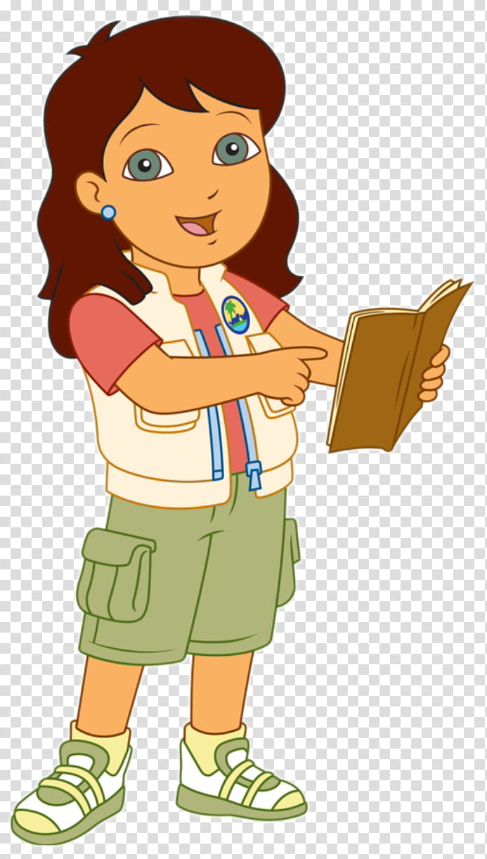 Dora The Explorer, standing girl holding book illustration transparent background PNG clipart