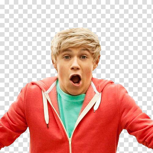 Niall Horan, man in red full-zip jacket making face transparent background PNG clipart
