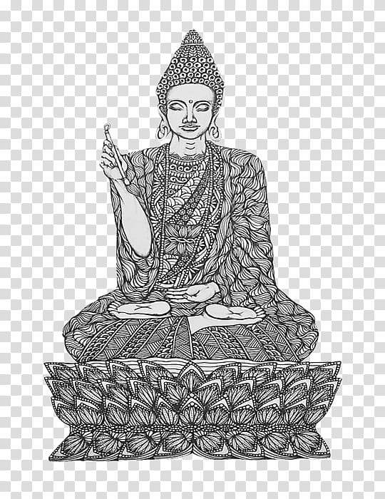 Buddha, Gautama Buddha, Drawing, Buddhism, Meditation, Buddhist Meditation, Sitting Buddha, Mandala transparent background PNG clipart