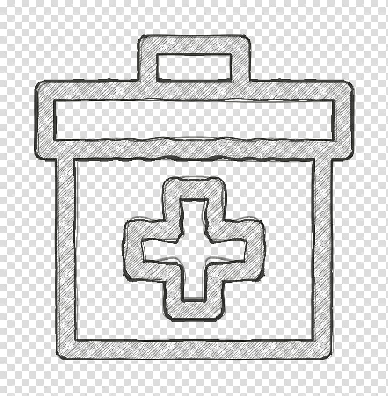 Summer Camp icon First aid kit icon Healthcare and medical icon, Cross, Line, Symbol, Rectangle transparent background PNG clipart