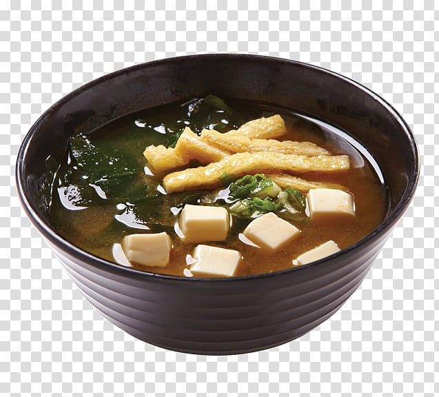 dish cuisine food ingredient miso soup, Asian Soups, Recipe, Wakame transparent background PNG clipart