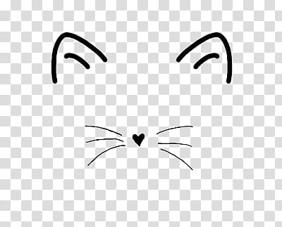 OO WATCHERS, black cat face sketch transparent background PNG clipart