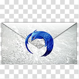 Thunderbird Ho Splash Screen, blue bird and grey envelope icon transparent background PNG clipart