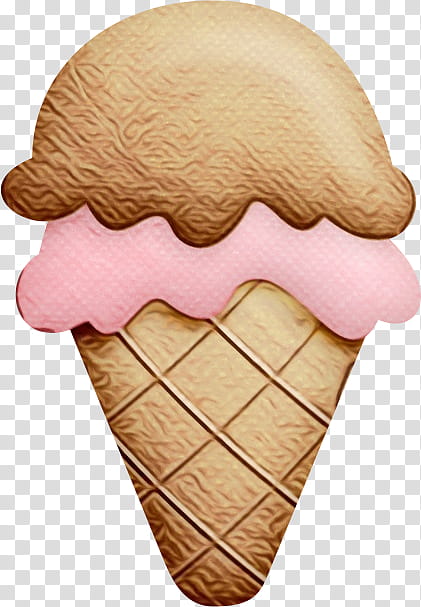Ice Cream Cone, Watercolor, Paint, Wet Ink, Neapolitan Ice Cream, Ice Cream Cones, Neapolitan Cuisine, Frozen Dessert transparent background PNG clipart