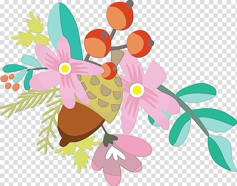 flower plant wildflower, Autumn, Acorns, Leaves, Watercolor, Paint, Wet Ink transparent background PNG clipart